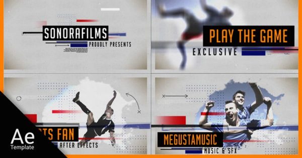 体育竞技运动老电影效果预告片AE视频素材 Sports Fan