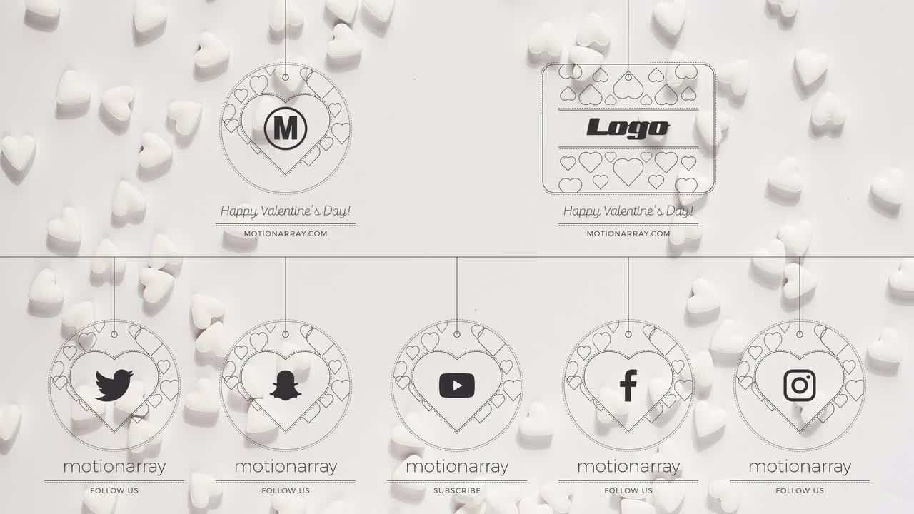 情人节徽标显示素材库精选AE模板