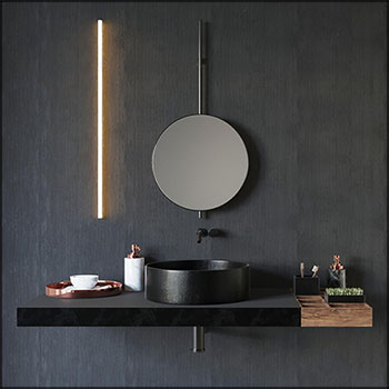 现代高档会所极简黑色洗脸台洗手池素材之家精选3D模型