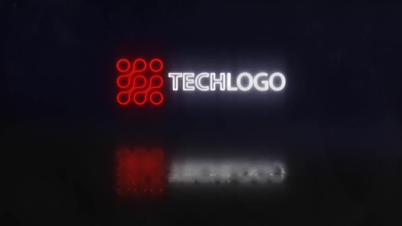 带有闪烁的灯光的徽标ae模板