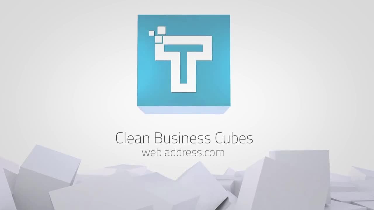 简洁的立方体logo动画展示素材库推荐PR模板