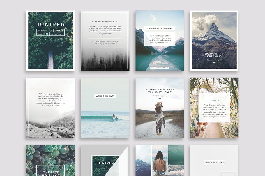 社交媒体风景类贴图模板素材库精选 J U N I P E R Social Media BUNDLE插图(8)
