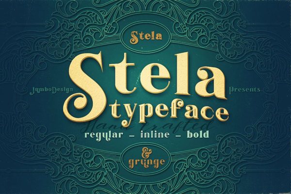 复古外观风格英文衬线装饰字体下载 Stela – Display Font