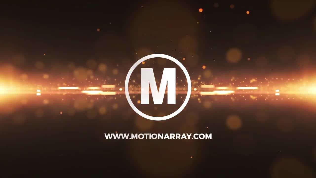 优雅金色闪耀粒子汇聚动态LOGO展示素材库推荐PR模板