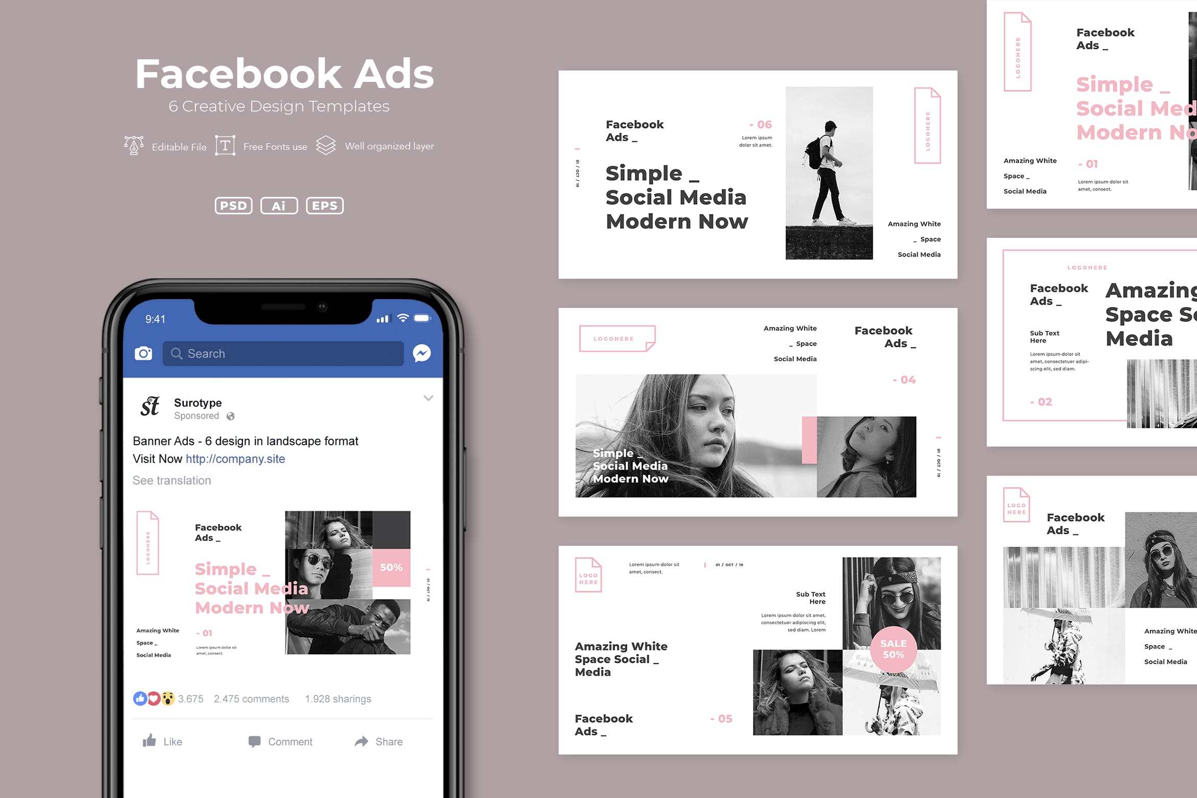 时尚品牌服饰Facebook营销推广设计素材v12 SRTP – Facebook Ads. v12插图