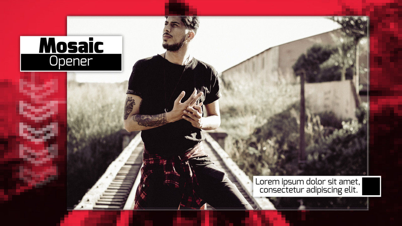 平滑过渡的马赛克开启素材库精选AE模板