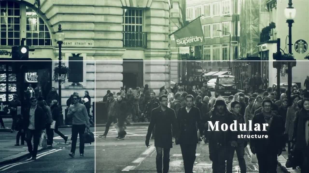 流畅的单色幻灯片素材库精选AE模板