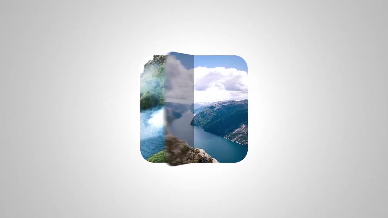 4个照片翻转徽标显示素材库精选AE模板