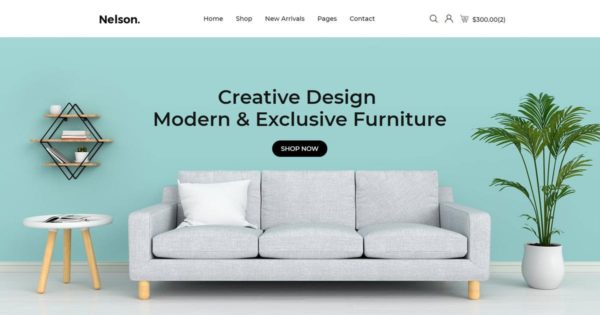 家具网上商城Bootstrap框架模板素材库精选下载 Nelson – Furniture eCommerce Bootstrap 4 Template