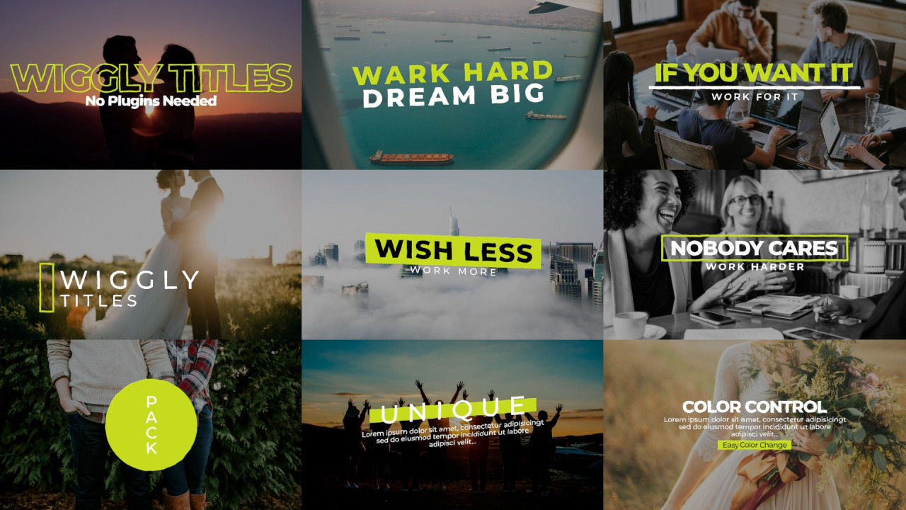 9个摇摆标题包素材库精选AE模板