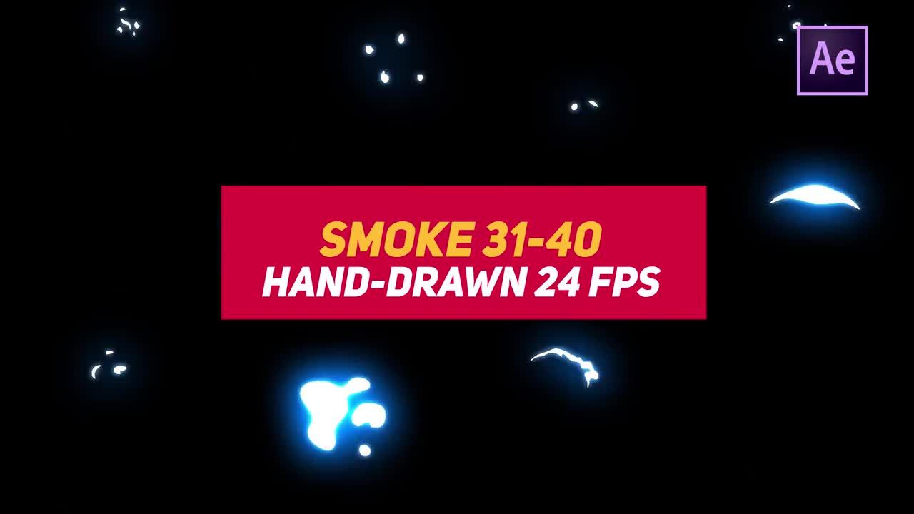 独特风格的手绘烟雾元素开场素材库精选AE模板