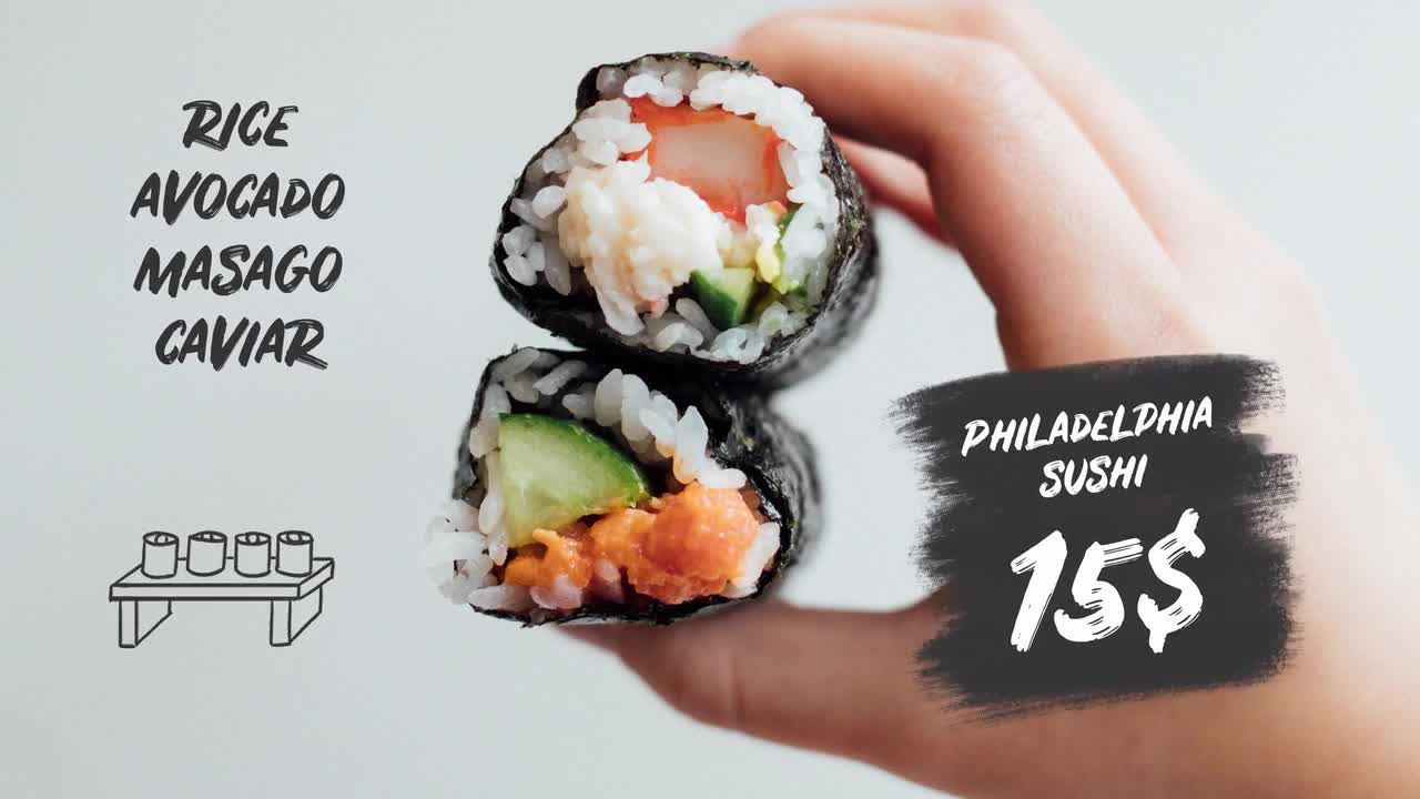 精美诱人的美食和手绘线条图标动画素材库精选AE模板