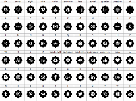 font 120 icons font素材之家精选英文字体