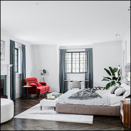 现代欧式卧室场景素材之家精选3D模型 By Kha Vi