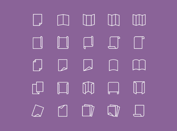 传单/宣传册简约图形矢量图标素材 Flyer and Brochure Vector Icons