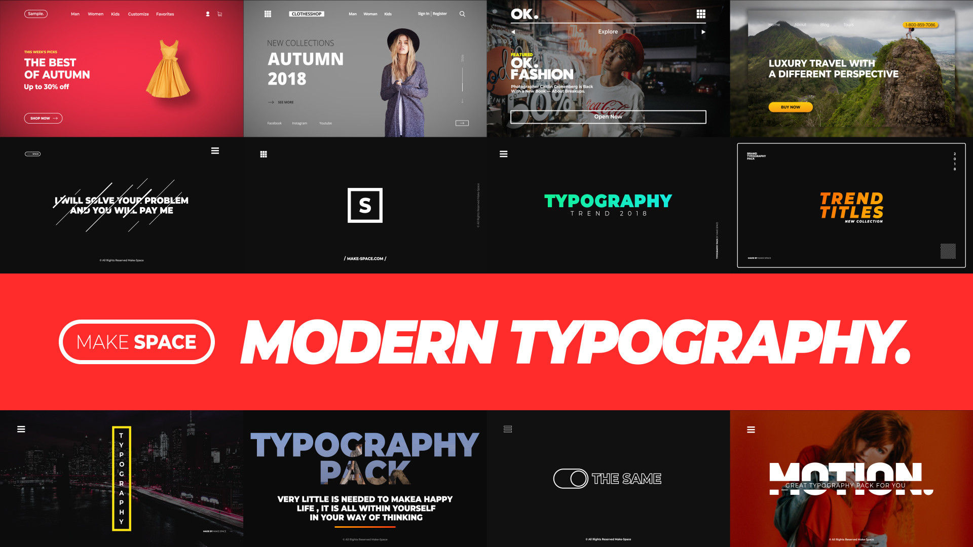 现代广告字体排版全屏标题素材库精选AE模板