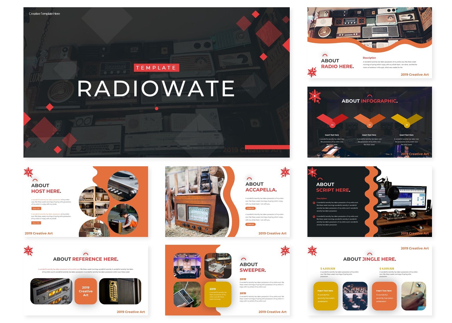 新闻广播行业/摄影录音工作室适用的PPT幻灯片模板 Radiowate | Powerpoint Template插图(1)