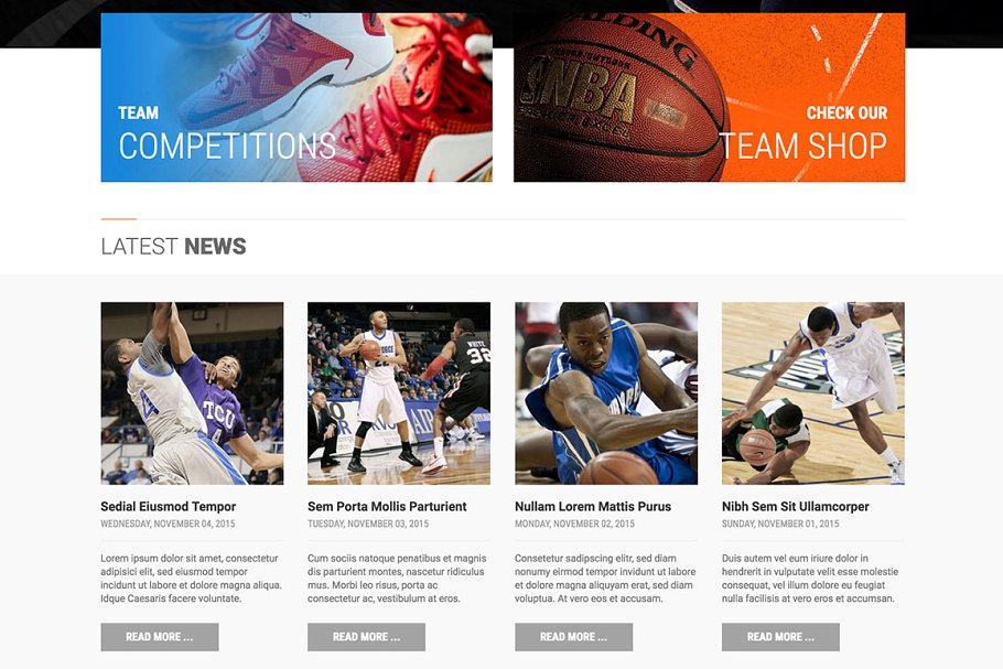 篮球训练营篮球主体Joomla主题模板素材库精选 Hot Basketball插图(2)