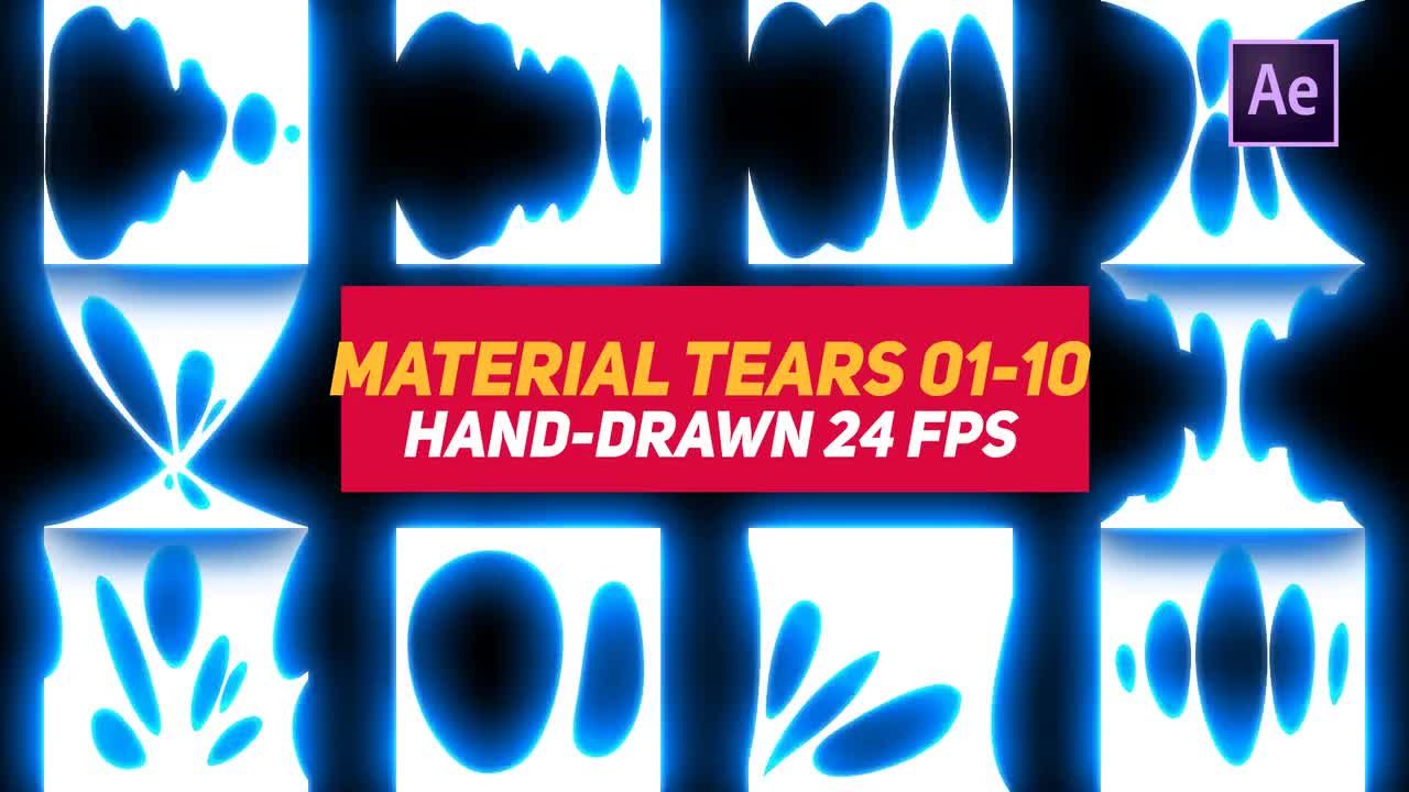 10个液体元素3的材料眼泪素材库精选AE模板