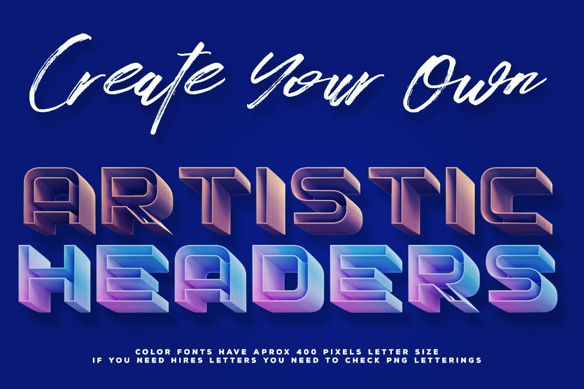 Ombre渐变色彩英文字体下载插图(3)