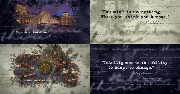 水墨风格老式打字机效果片头标题字幕素材库精选AE模板 Inspirational Ink Titles