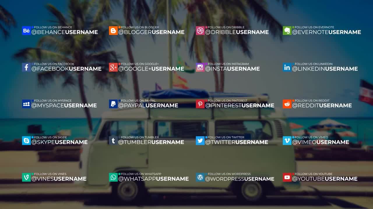 20种现代社交媒体的三分之二标展展示素材库精选AE模板