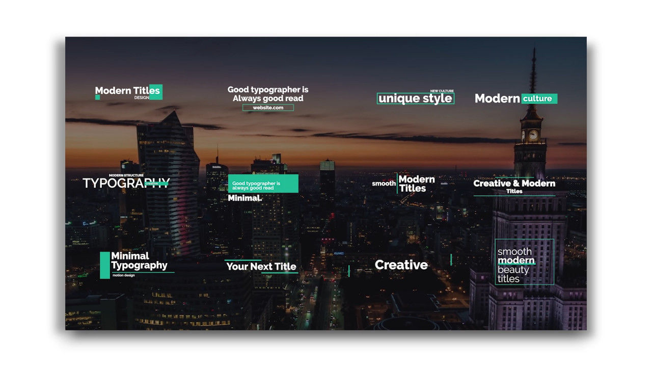 12个极简的企业幻灯片通用标题文本动画素材库精选pr模板