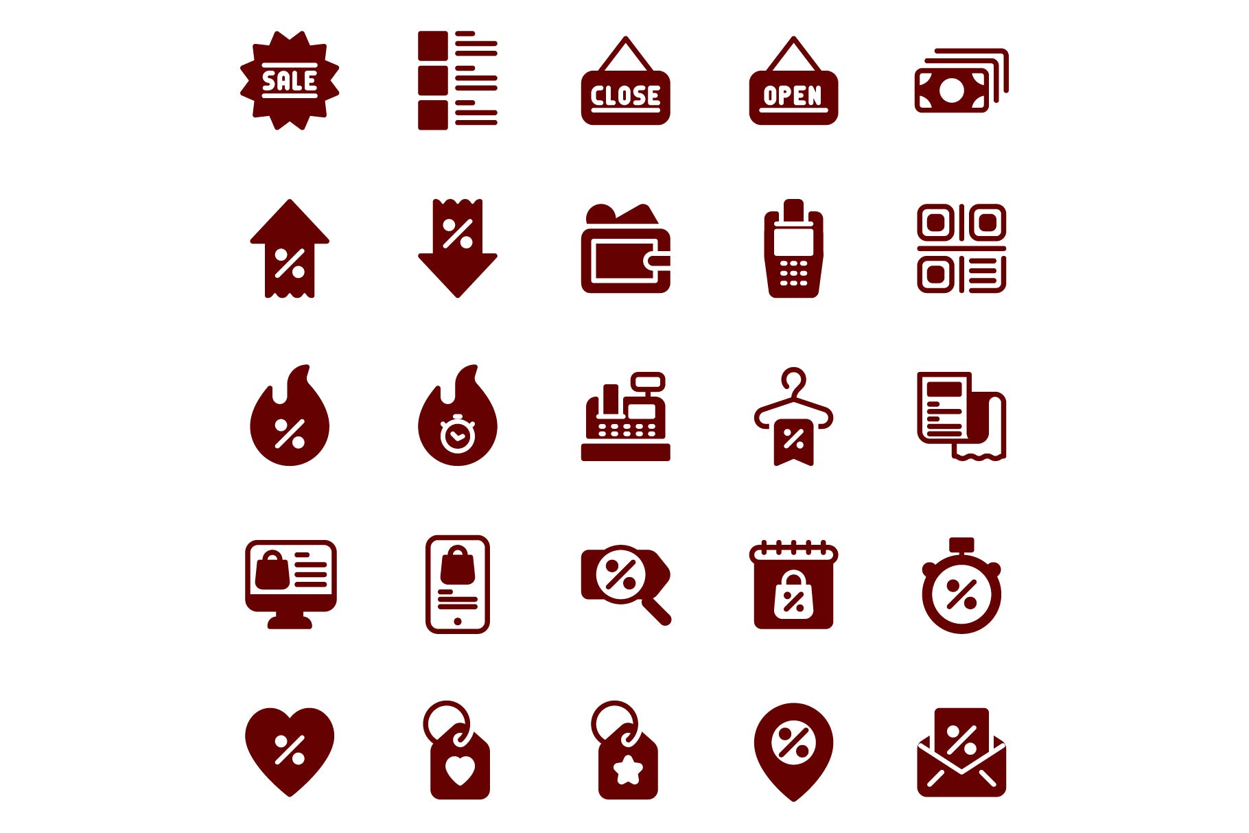 黒五购物狂欢节矢量图标设计素材 Black Friday Glyph插图(3)