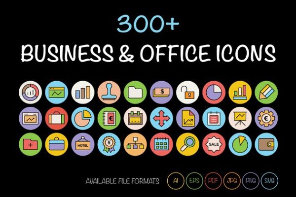 300+商业办公室主题图标 300+ Business and Office Icons