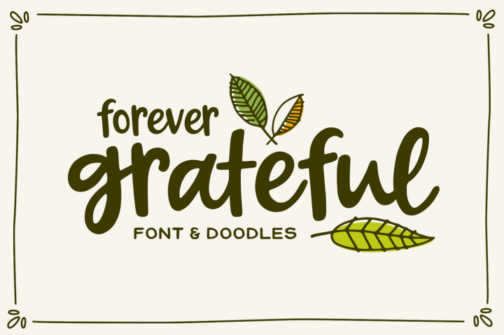 Forever Grateful Font & Doodles Font素材之家精选英文字体