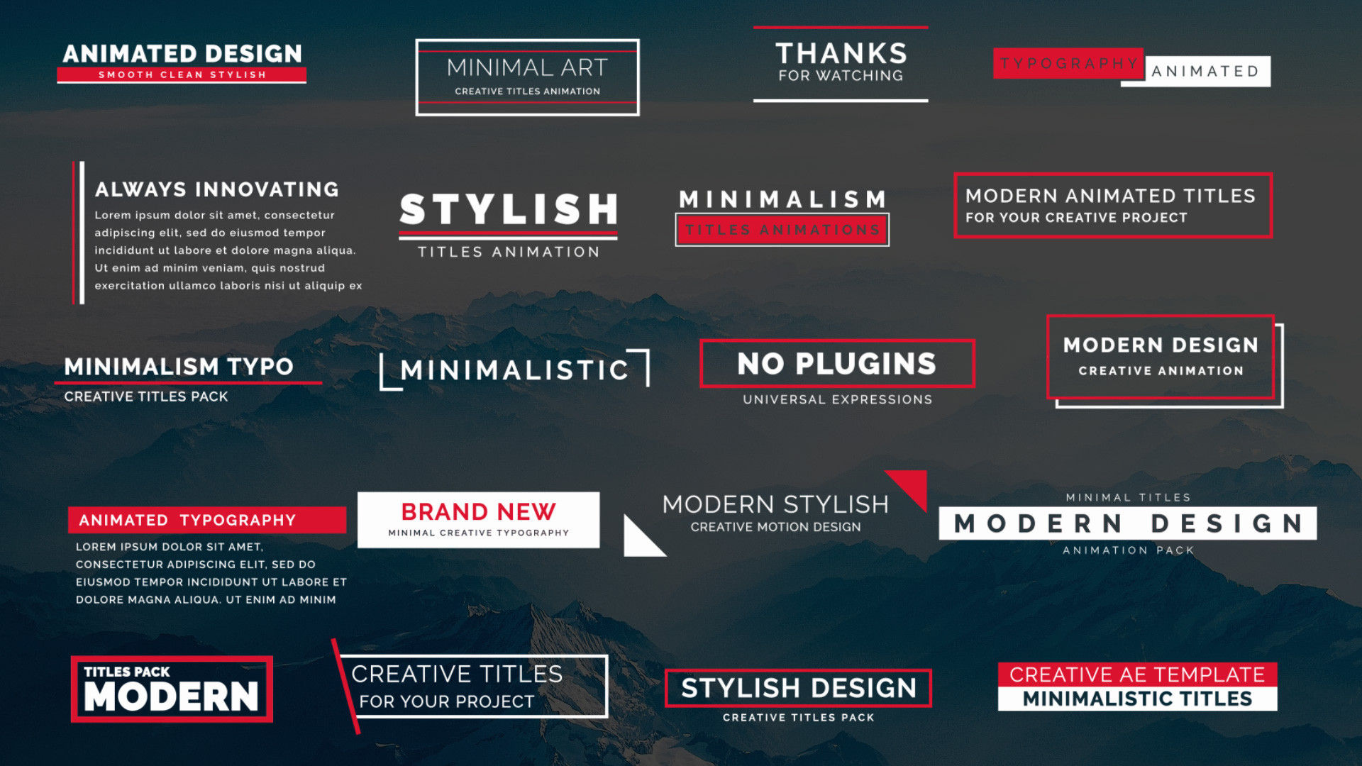 20个商业广告动画标题素材库精选AE模板