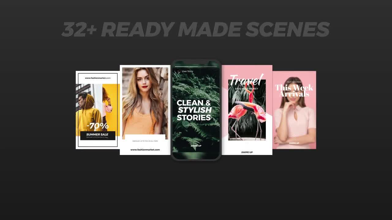 快速创意动画Instagram故事素材库精选AE模板