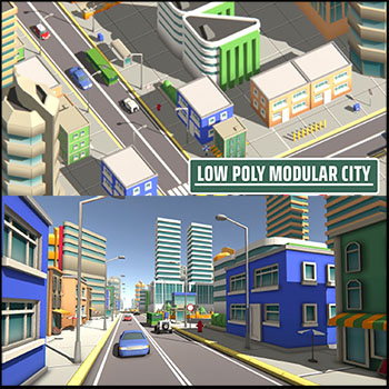低多边形卡通城市建筑和场景素材之家精选3D模型