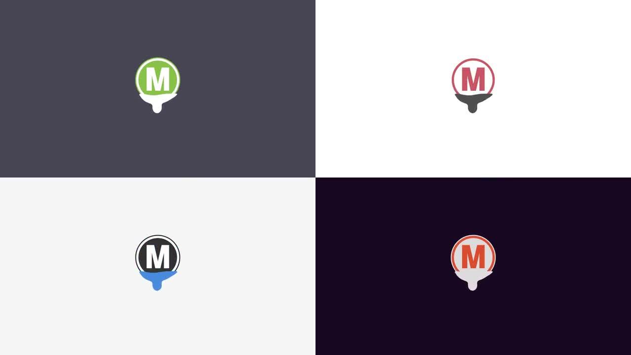 平面液体徽标显示素材库精选AE模板