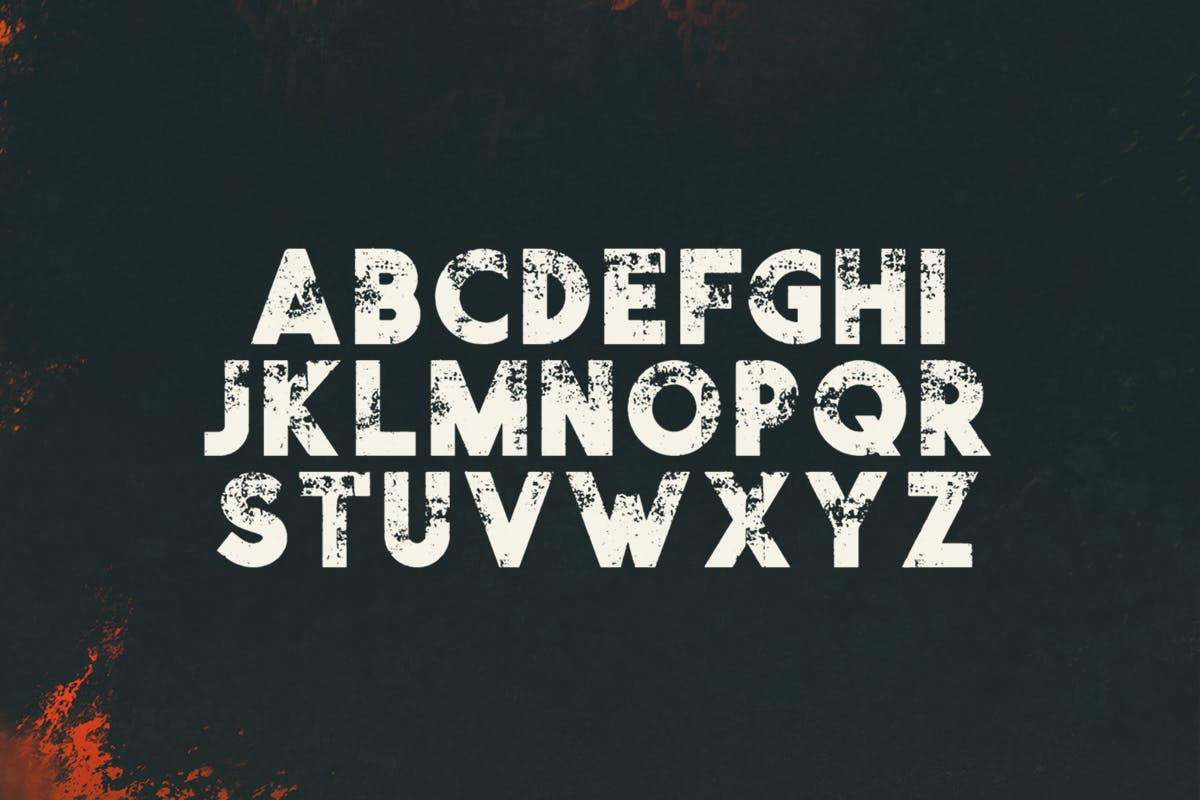 复古纹理装饰设计英文无衬线字体 Visage Demolished插图(1)