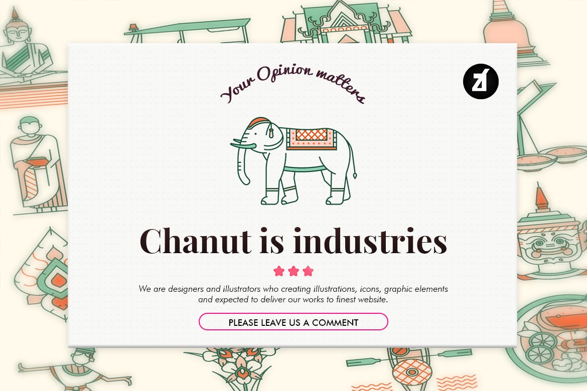 40款泰国地标/元素矢量图标素材 40 Thailand elements with bonus graphic template插图(4)