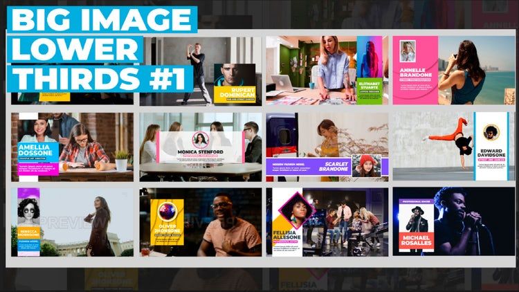 12个干净创意的低三分之二标题动画素材库精选AE模板