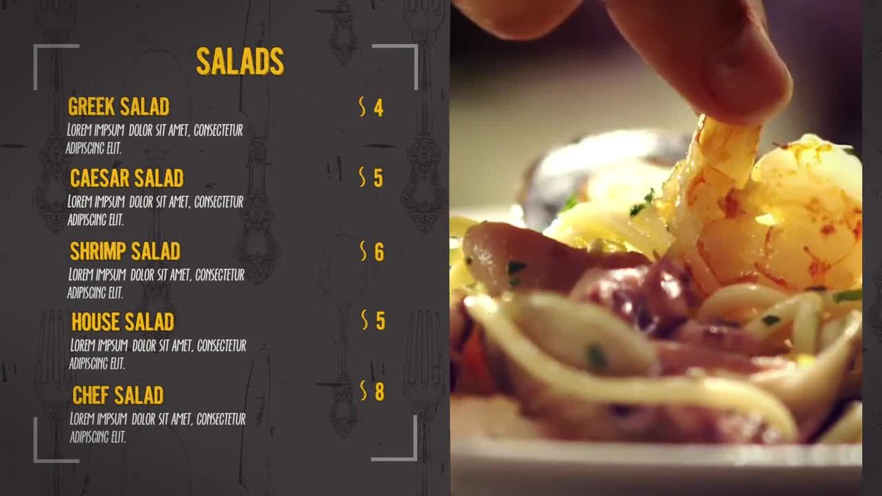 餐厅菜单文本标题动画素材库推荐PR模板