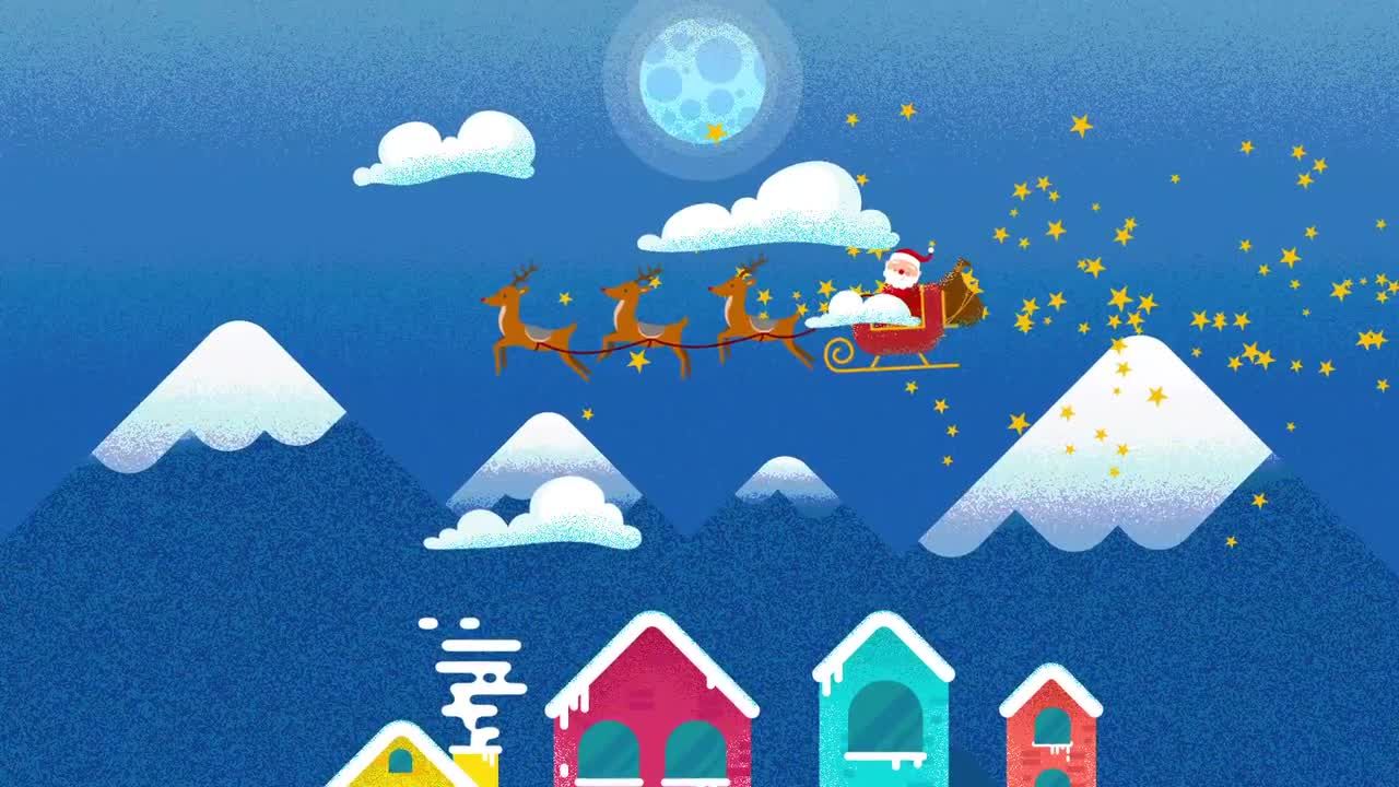 可爱的卡通风格的新年和圣诞节快乐素材库精选AE模板