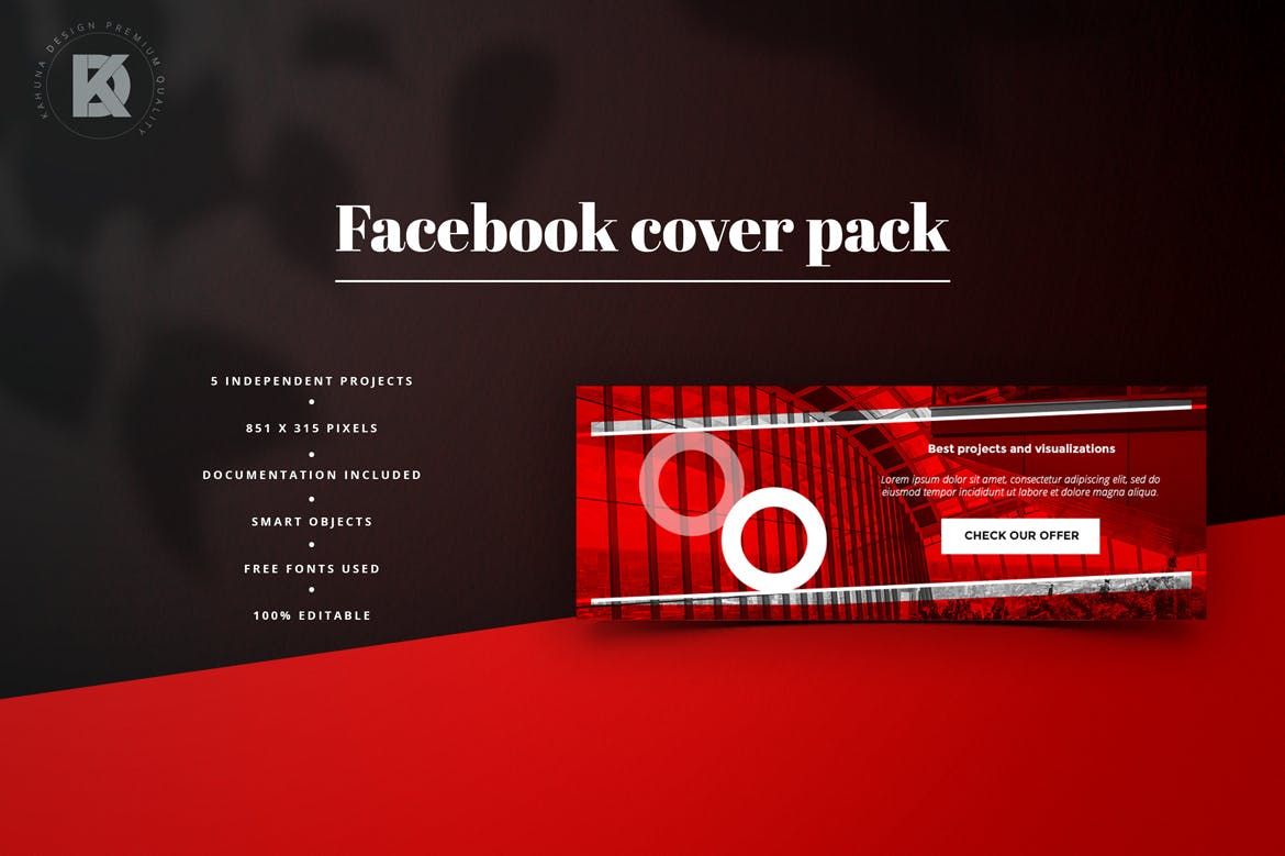 商务公司社交平台Facebook封面设计模板素材库精选 Corporate Facebook Cover Pack插图(2)