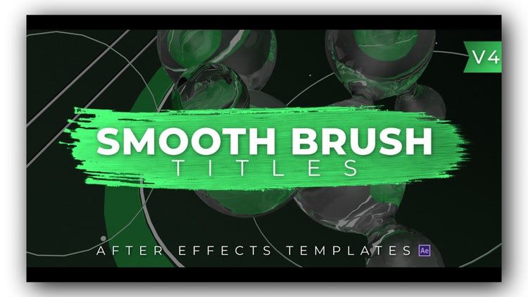 平滑画笔风格标题字幕条素材库精选AE模板