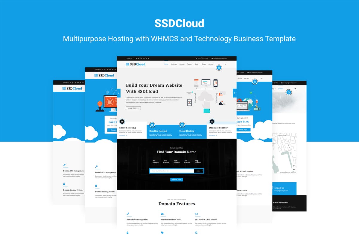 网站云服务器/VPS分销系统WHMCS网站模板素材库精选 SSDCloud | Hosting with WHMCS & Business Template插图