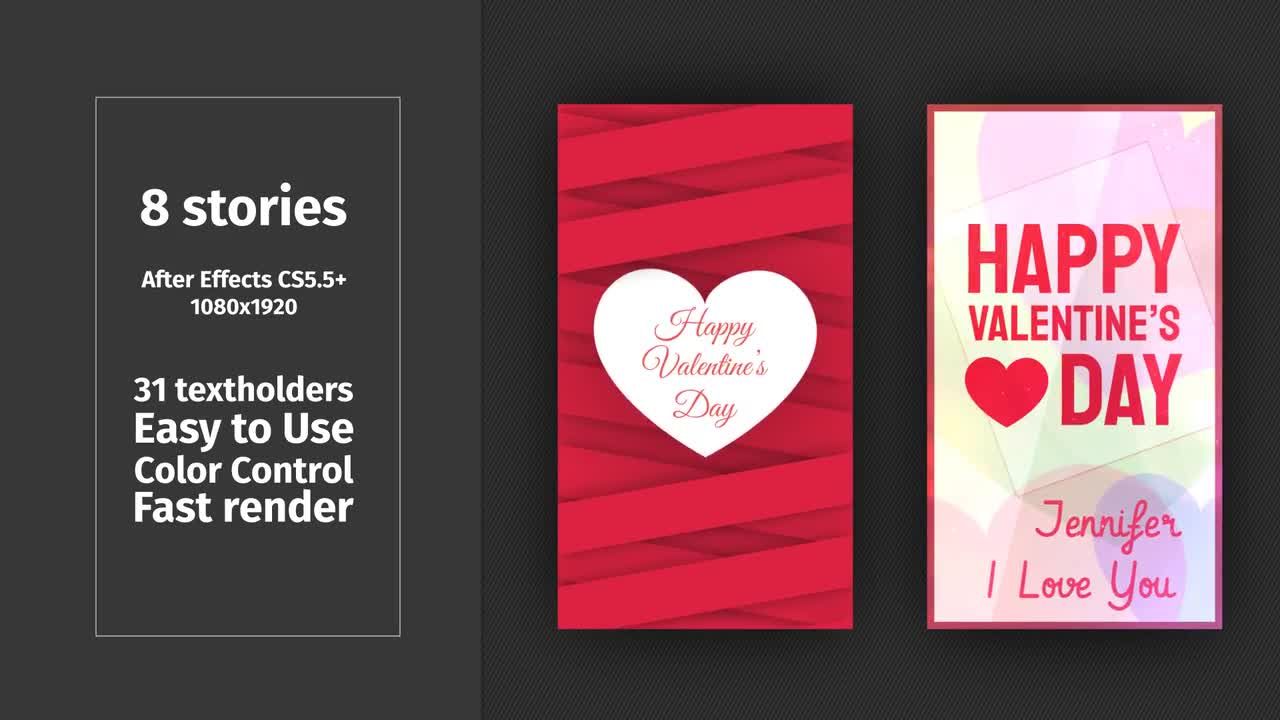 8个情人节Instagram故事素材库精选AE模板