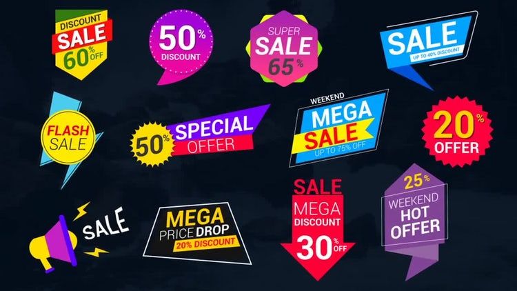 促销徽章标题动画素材库精选AE模板