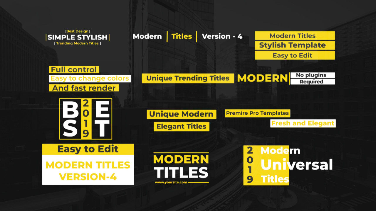 干净现代的标题动画素材库推荐Pr模板