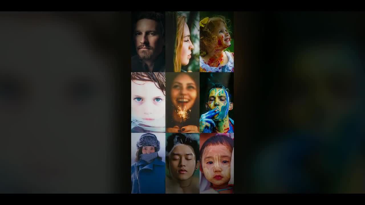 垂直的社交媒体照片展示动画素材库精选AE模板