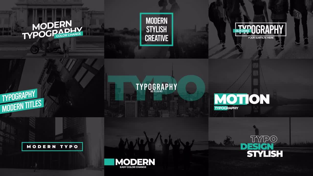 9个专业设计的现代标题包VII素材库精选AE模板