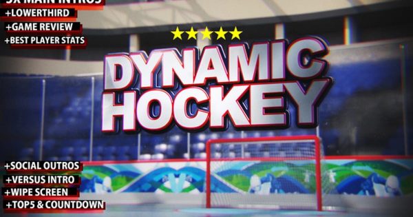 曲棍球体育竞技节目开场素材库精选AE模板 Dynamic Hockey Opener
