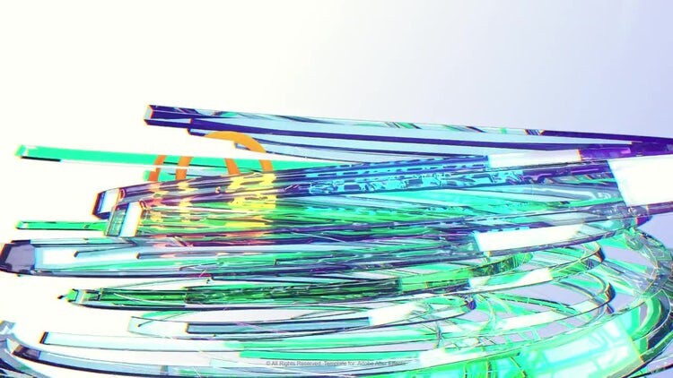 简洁时尚的玻璃丝带徽标素材库精选AE模板