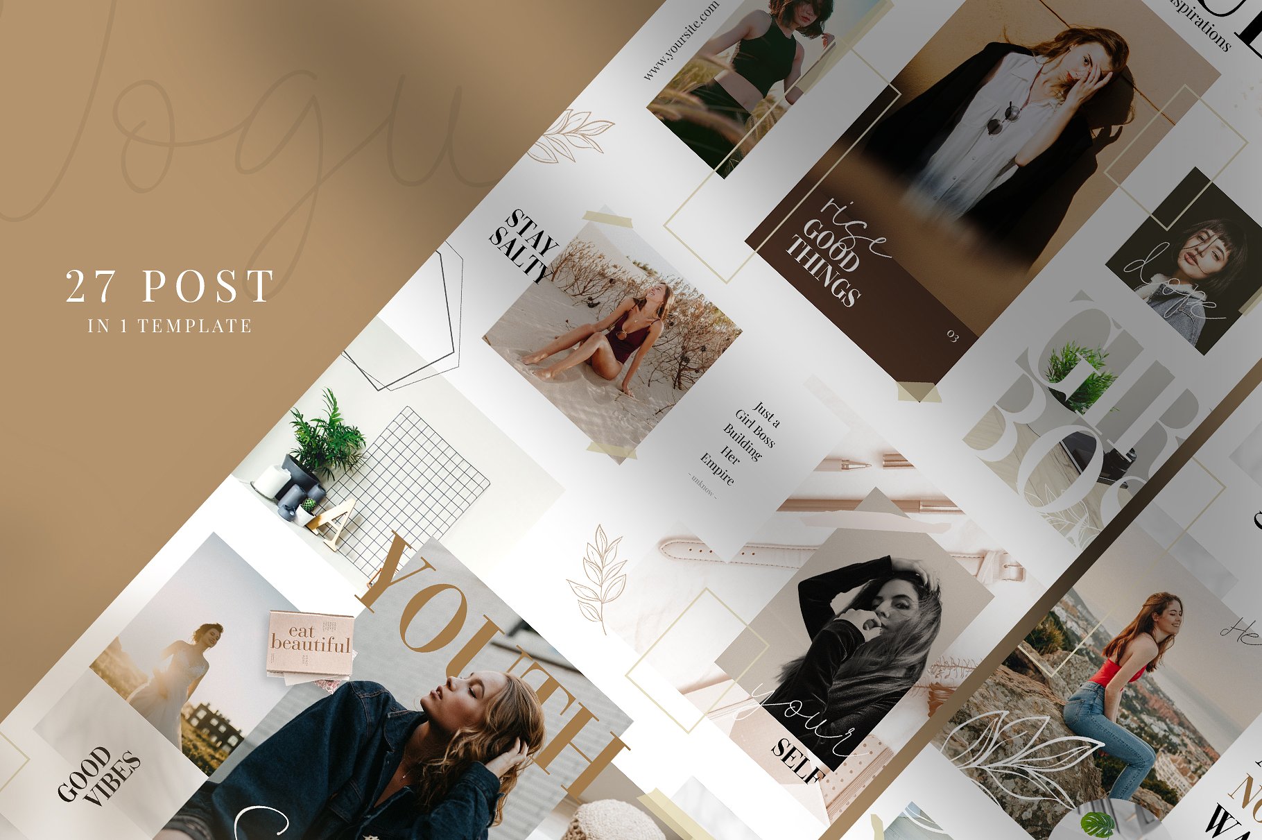 时尚高端的Instagram社交媒体拼图模板素材库精选 Vogue – instagram puzzle [psd]插图(1)